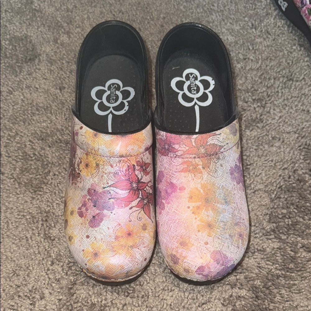 Sanita Multicolor Floral Clogs